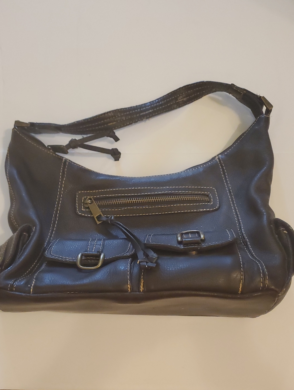 Everyday Shoulder Bag in Dark Brown Leather-Style